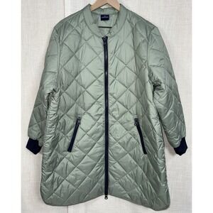 Laurason Oversized Insulated  Quilted Jacket Women's XL Green Long Sleeve
